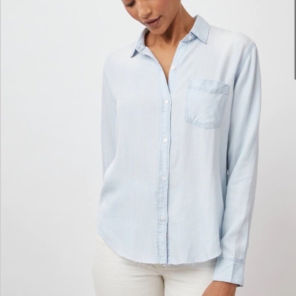NWOT Rails Ingrid Raw Button Down Top in Light Vintage SIZE L